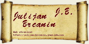 Julijan Brčanin vizit kartica